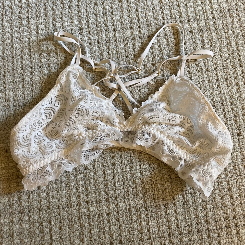 Aerie White Laced Bralette